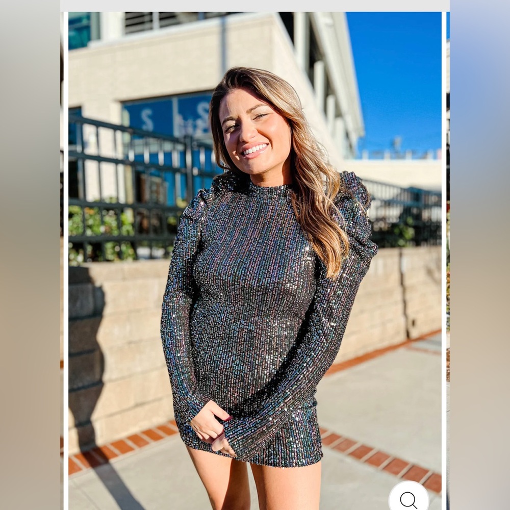 Perfect Mini Party Dress! Black with iridescent sequins. 2 available